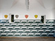 "Rustika" und Knoten ("Cloisonne-Knoten", "Tapisserie-Knoten", "Marketerie-Knoten", "Secco-Knoten"), Wandmalerei und Objekte (Holz, Nessel, Ölfarbe), Pavillon Gerhard-Marcks-Haus Bremen, 2017 (Foto: J. Weyers)