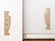 Kulturkirche St. Stephani Bremen, "Kartusche braun" und "Rathauswangen" (2-teilig), 1991, Holz, Papier, Öl, Blattgold, Ausstellungsansicht mit Objekten 2021 (Fotos: J. Weyers)